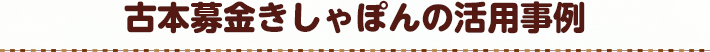 古本募金きしゃぽんの活用事例